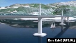 Maketa Pelješkog mosta, predmeta spora BiH i Hrvatske