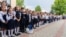 Moldova, The first bell at Alexandru cel Bun High School in Sângera, September 1, the first sound