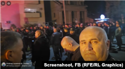 Predrag Lazarević na protestu u Podgorici, 27. oktobra 2025.